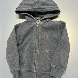 Ralph Lauren polo hoodie boys 3T soft distressed look gray